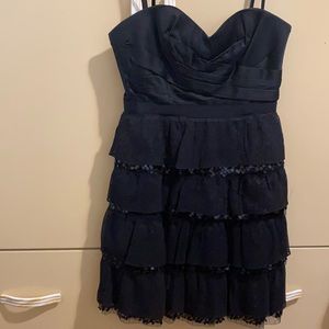 BCBG strapless black dress.